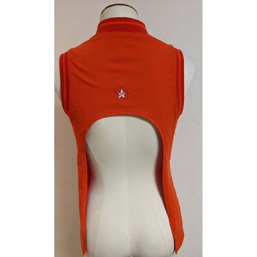 NWOT Women's NIKE Orange Backless Sleeveless 1/4 Zip Ribbed Neck Top SM - Picture 2 of 11